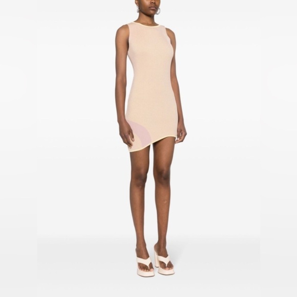GCDS Comma Knitted Mini Dress Pink Size S NWT